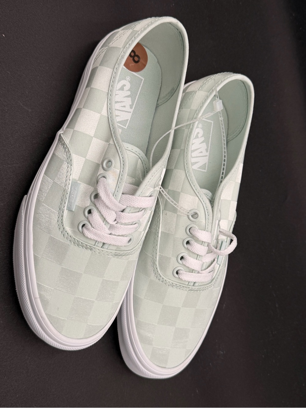 Vans Checkerboard Authentic Sneakers in Mint Green and White
